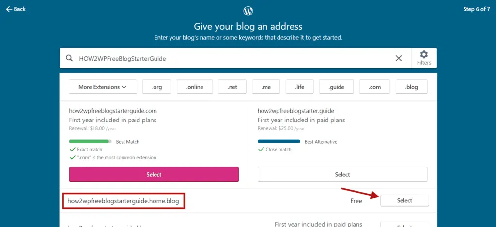Enter Your Blog Address Or Domain Name