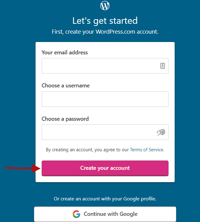 Enter Your Details And Create Your Account