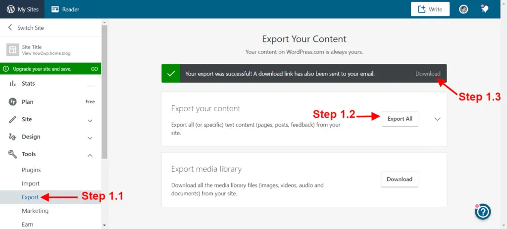 Export Your Hosted Wordpress Content