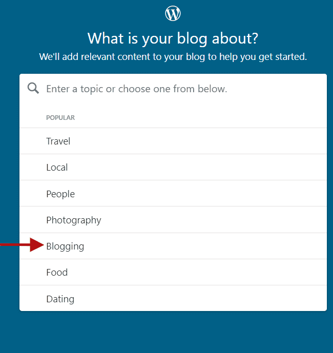 Select Your Blog Topic Or Category