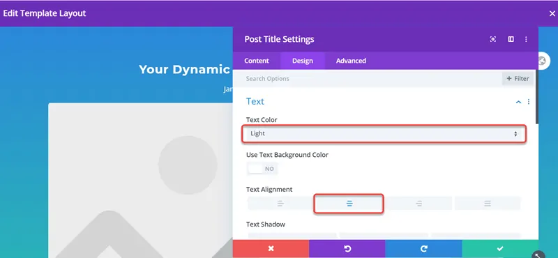Post Title Module Settings For Divi Blog Posts Template