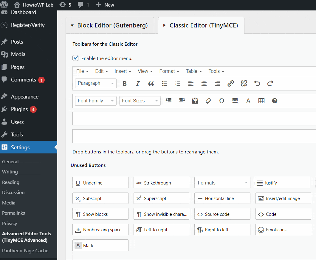 Change Icons For Font Size And Other Things In Gutenberg And Tinymce