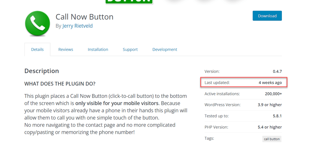 Call Now Button Plugin Information