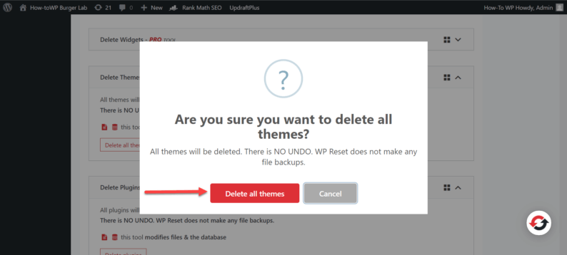 Confirm By Clicking On The &Quot;Delete All Themes&Quot; Button.