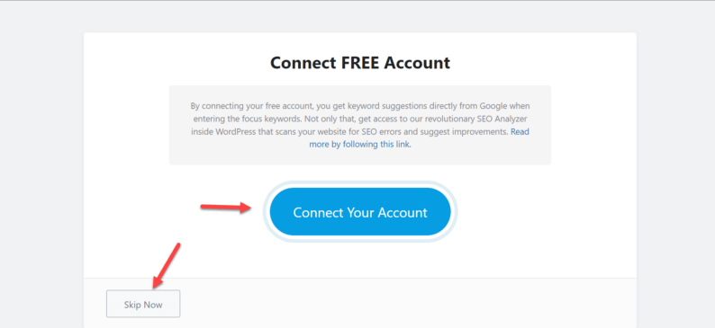 Connect Your Account Or Skip For Now