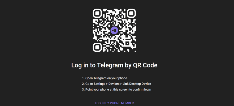 Scan The Qr Code To Log In To Your Telegram Account