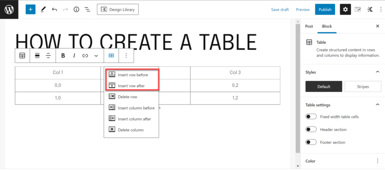 Insert New Rows In The Table