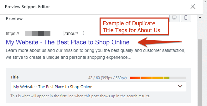 About Us Page Duplicate Title Tag