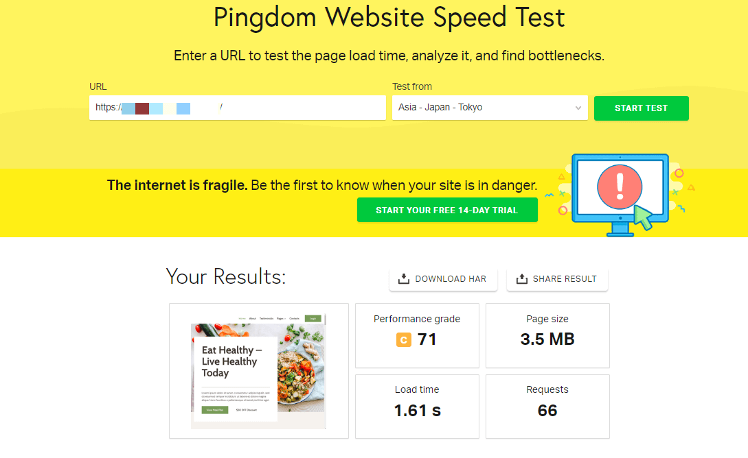Pingdom With Jatpack Installed