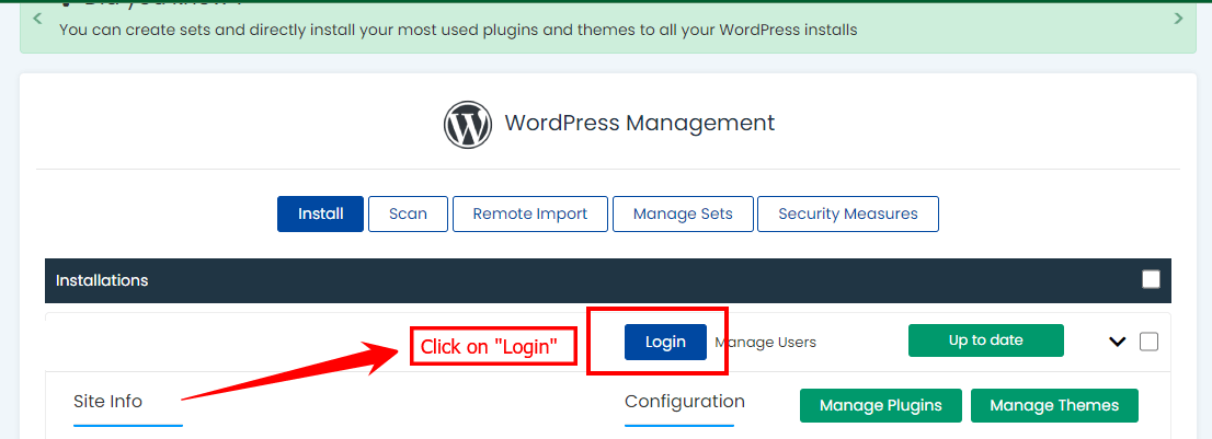 Clicking The Login Option