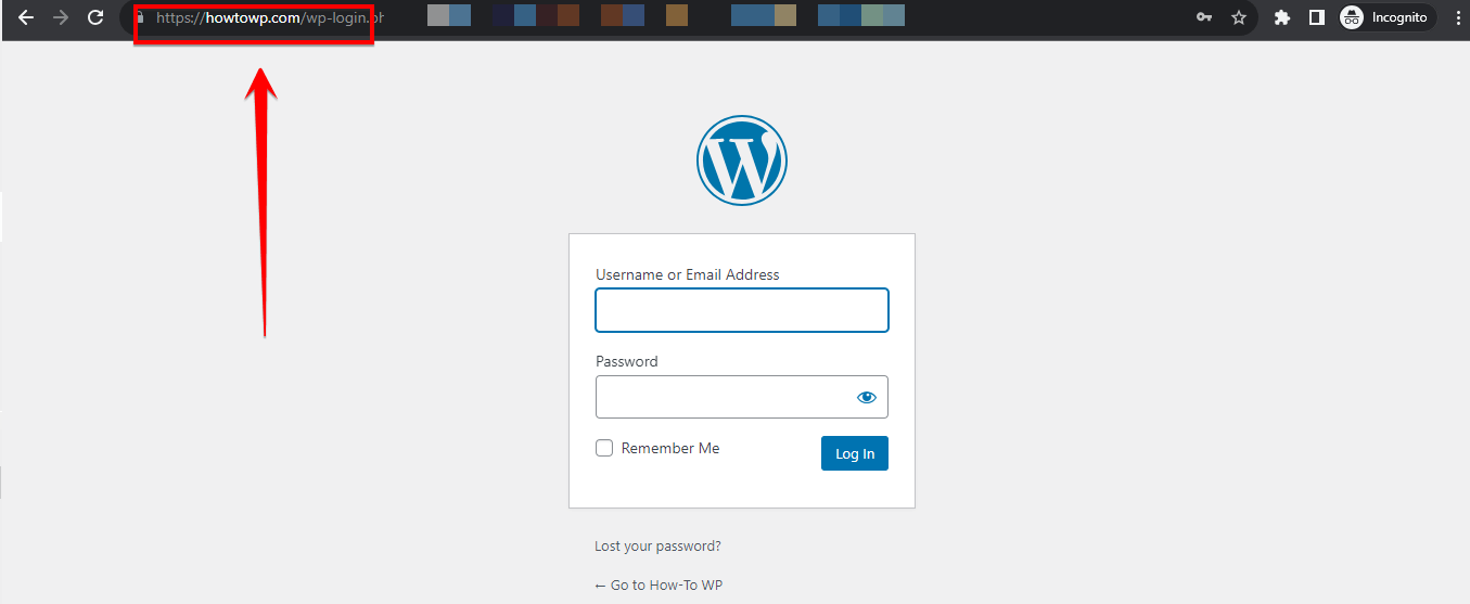 Howtowp Login Page