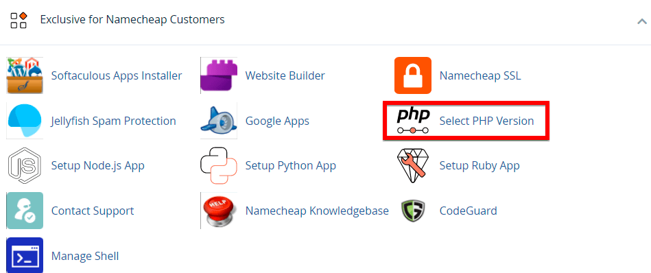 Select Php Version