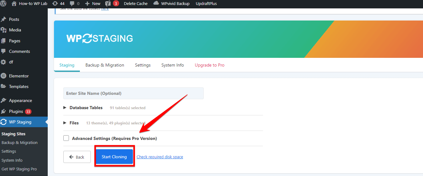 Click On Start Cloning Button