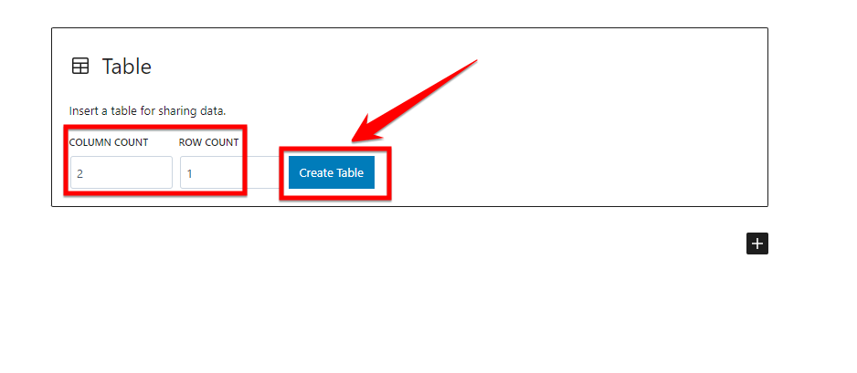 Hit The Create Table Button