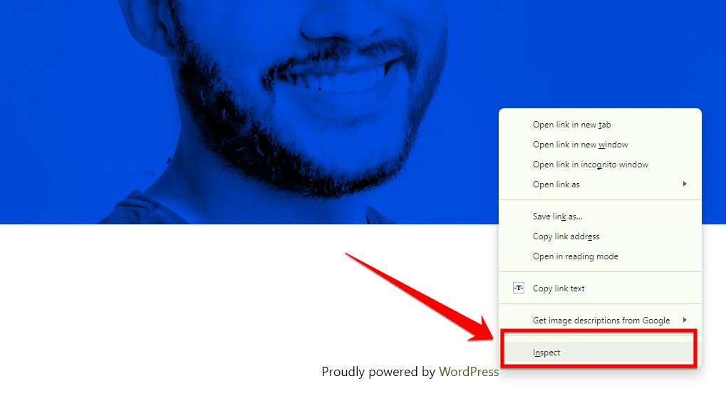 Click On Inspect Element